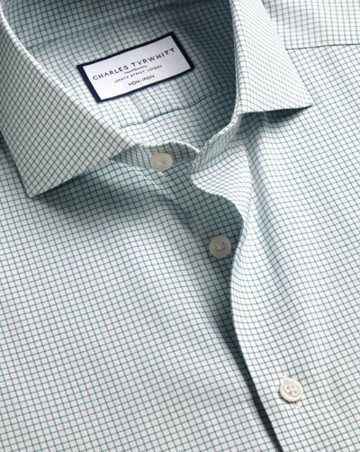 Charles Tyrwhitt Men's  Non-iron Performance Check Shirt In Green