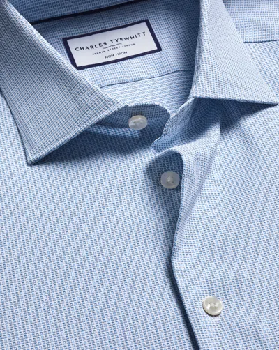 Charles Tyrwhitt Men's  Non-iron Performance Texture Shirt In Blue