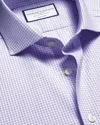 Charles Tyrwhitt Men's  Non-iron Performance Twill Checkered Dress Shirt In Purple
