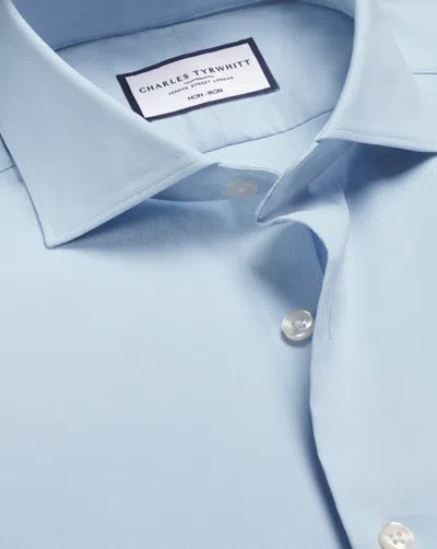 Charles Tyrwhitt Men's  Non-iron Performance Twill Dress Shirt In Blue