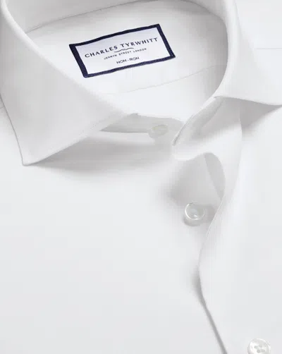 Charles Tyrwhitt Men's  Non-iron Performance Twill Dress Shirt In White
