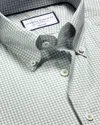 Charles Tyrwhitt Men's  Button-down Non-iron Oxford Checkered Dress Shirt In Green
