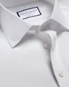 Charles Tyrwhitt Men's  Non-iron Poplin Short-sleeve Dress Shirt In White