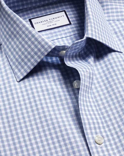 Charles Tyrwhitt Men's  Non-iron Royal Oxford Check Shirt In Blue