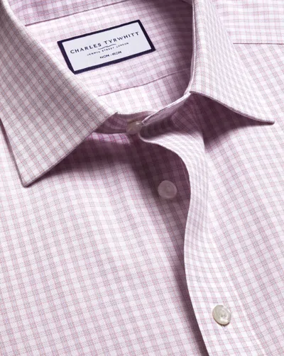 Charles Tyrwhitt Men's  Non-iron Royal Oxford Check Shirt In Pink