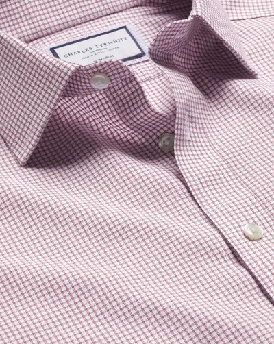 Charles Tyrwhitt Men's  Non-iron Royal Oxford Checkered Dress Shirt In Red