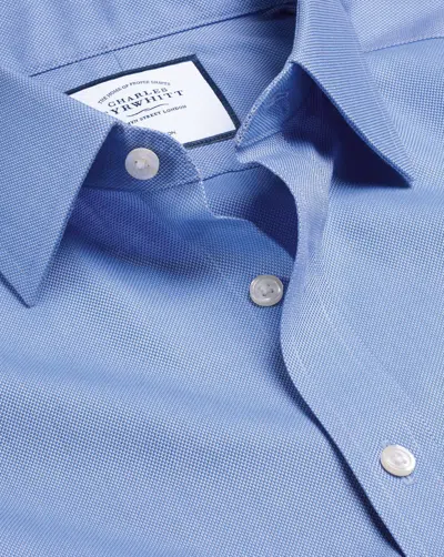Charles Tyrwhitt Non-iron Royal Oxford Cotton Dress Shirt In Blue