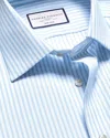 Charles Tyrwhitt Men's  Non-iron Royal Oxford Stripe Dress Shirt In Blue