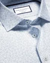Charles Tyrwhitt Men's  Non-iron Stretch Bird Print Dress Shirt In Blue