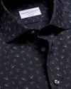 Charles Tyrwhitt Men's  Non-iron Stretch Bird Print Shirt In Gray