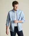 Charles Tyrwhitt Men's  Non-iron Stretch Check Shirt In Blue