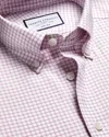 Charles Tyrwhitt Men's  Non-iron Stretch Oxford Check Shirt In Pink
