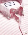 Charles Tyrwhitt Men's  Non-iron Stretch Oxford Stripe Dress Shirt In Pink
