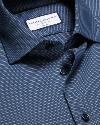Charles Tyrwhitt Men's  Non-iron Royal Oxford Dress Shirt In Blue