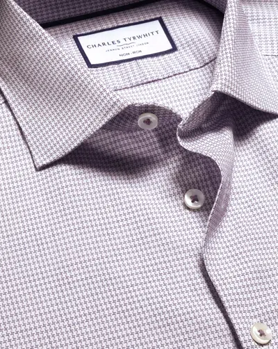 Charles Tyrwhitt Men's  Non-iron Stretch Texture Dress Shirt In Purple