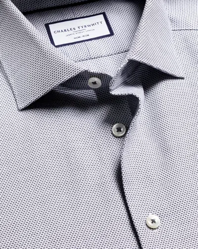 Charles Tyrwhitt Men's  Non-iron Stretch Texture Shirt In Blue