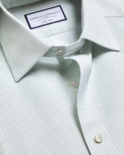 Charles Tyrwhitt Men's  Non-iron Twill Checkered Dress Shirt