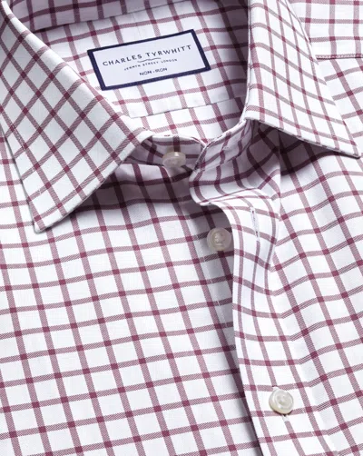 Charles Tyrwhitt Men's  Non-iron Twill Checkered Dress Shirt