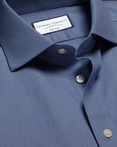 Charles Tyrwhitt Men's  Non-iron Twill Dress Shirt In Blue