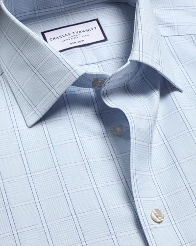 Charles Tyrwhitt Men's  Non-iron Twill Prince Of Wales Checkered Dress Shirt