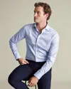 Charles Tyrwhitt Men's  Non-iron Twill Prince Of Wales Dress Shirt In Blue