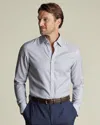 Charles Tyrwhitt Men's  Non-iron Twill Stripe Dress Shirt In Blue