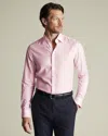 Charles Tyrwhitt Men's  Non-iron Twill Stripe Dress Shirt In Pink
