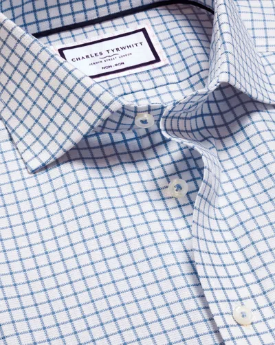Charles Tyrwhitt Men's  Non-iron Westminster Weave Check Shirt In Blue