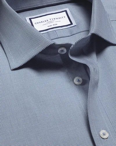 Charles Tyrwhitt Men's  Non-iron Westminster Weave Shirt In Blue