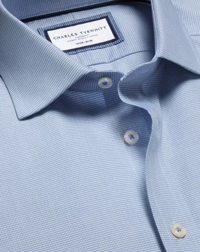 Charles Tyrwhitt Men's  Non-iron Westminster Weave Shirt In Blue