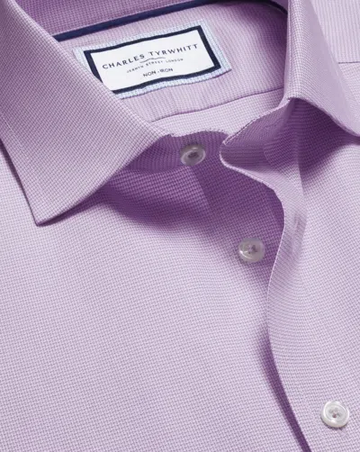 Charles Tyrwhitt Men's  Non-iron Westminster Weave Shirt In Purple