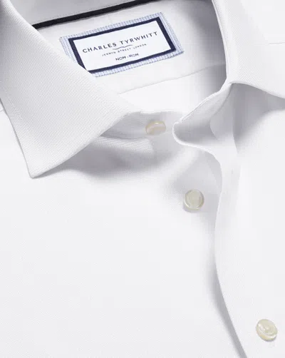 Charles Tyrwhitt Men's  Non-iron Westminster Weave Shirt In White