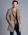 Charles Tyrwhitt Pure Wool Overcoat In Neutral