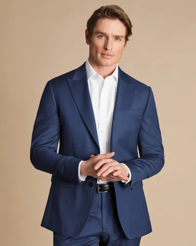 Charles Tyrwhitt Men's  Peak Lapel Natural Stretch Twill Suit Na Jacket In Blue
