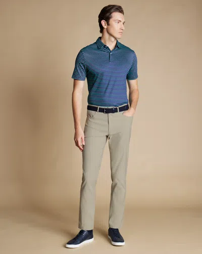 Charles Tyrwhitt Men's  Performance 5 Pocket Trousers In Neutral