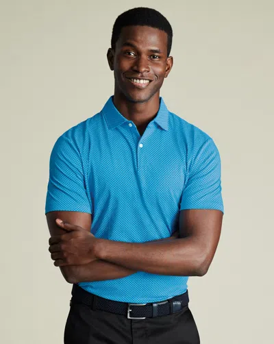Charles Tyrwhitt Men's  Performance Geo Print Polo Shirt In Blue