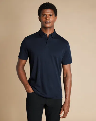 Charles Tyrwhitt Men's  Performance Smart Jersey Polo Shirt In Blue