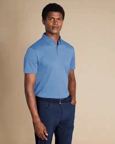 Charles Tyrwhitt Men's  Performance Smart Jersey Polo Shirt In Blue