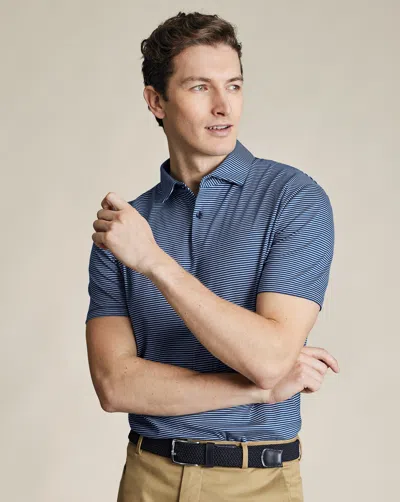 Charles Tyrwhitt Men's  Performance Stripe Polo Shirt In Blue