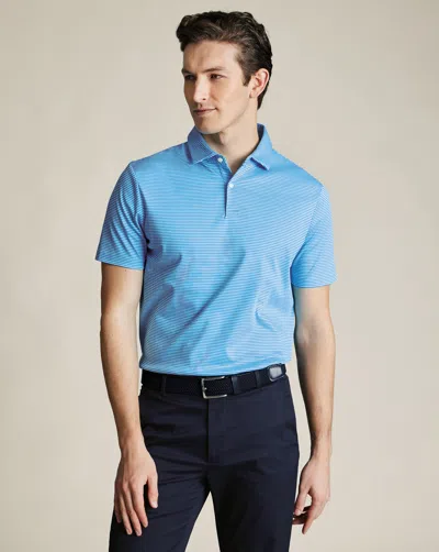 Charles Tyrwhitt Men's  Performance Stripe Polo Shirt In Blue