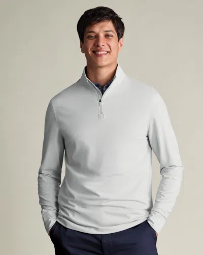 Charles Tyrwhitt Men's  Performance Zip Neck Sweater In Gray