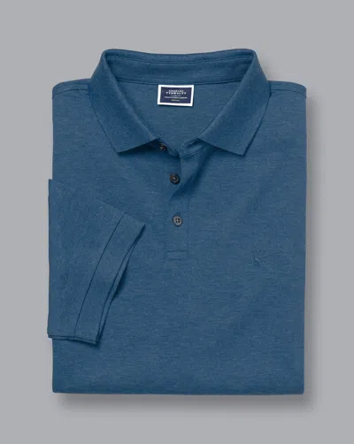 Charles Tyrwhitt Tyrwhitt Pique Cotton Polo Shirt In Blue