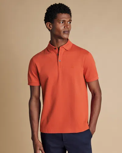 Charles Tyrwhitt Men's  Pique Polo Shirt In Orange