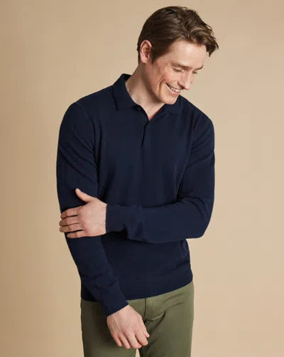 Charles Tyrwhitt Men's  Polo Shirt Sweater In Blue