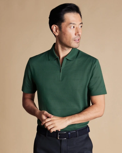Charles Tyrwhitt Men's  Textured Tyrwhitt Cool Polo Shirt In Green