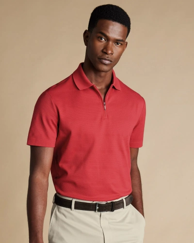 Charles Tyrwhitt Men's  Textured Tyrwhitt Cool Polo Shirt In Pink