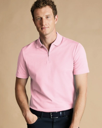 Charles Tyrwhitt Men's  Textured Tyrwhitt Cool Polo Shirt In Pink