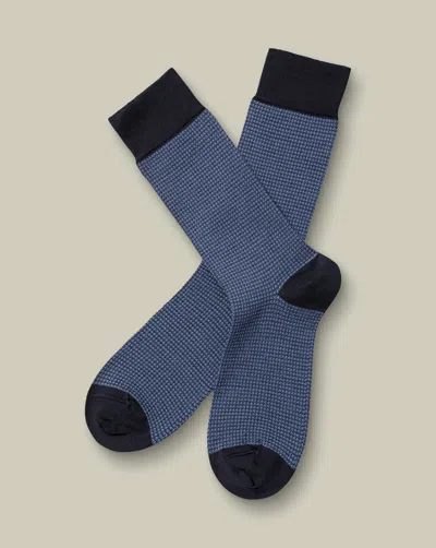 Charles Tyrwhitt Men's  Puppytooth Socks In Blue