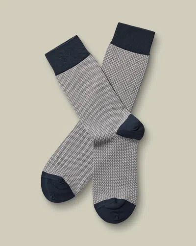 Charles Tyrwhitt Men's  Puppytooth Socks In Gray