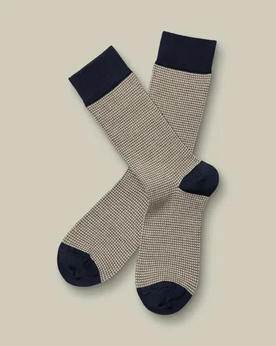 Charles Tyrwhitt Men's  Puppytooth Socks In Neutral